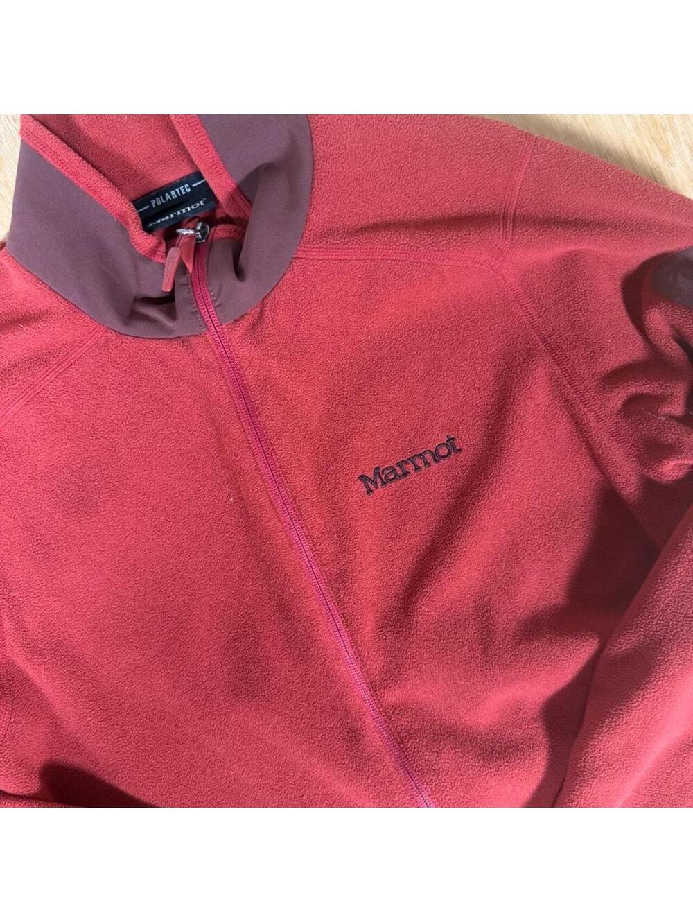 Marmot red fleece jacket.